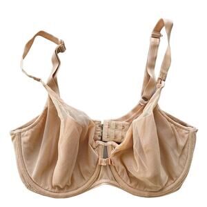 Chantelle Paris Nude Underwire Full Coverage Mesh Bra Size 34DDD